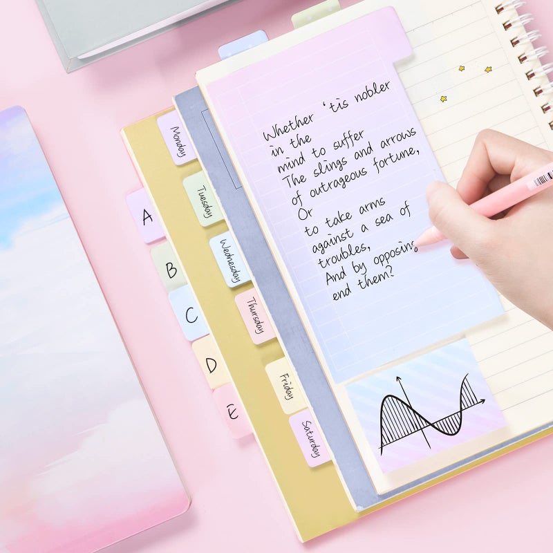 Hommie Sticky Notes Set Tabs 410 Pack Color Pads Divider Sticky Notes with Bookmark Index for School Supplies, 60 Ruled, 40 Per Dotted, 60 Per Rectangular, 6x25 Index Tabs - Image 2